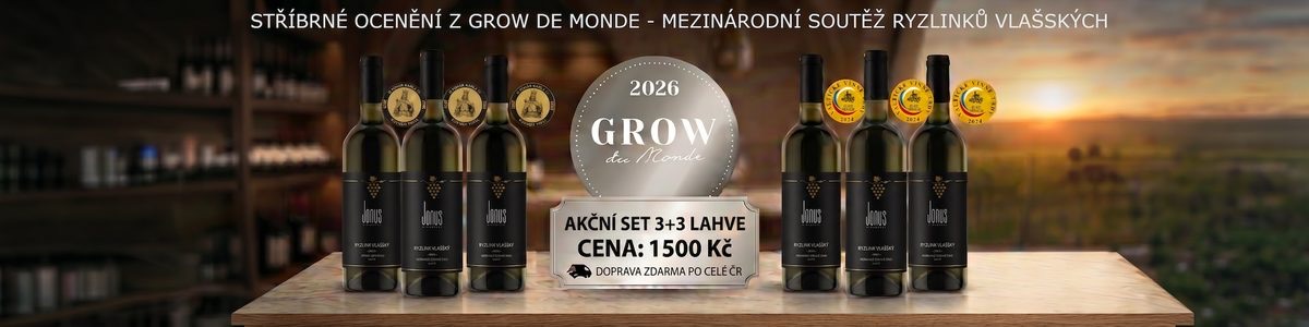 Ryzlink vlašský s medailemi Grow de Monde