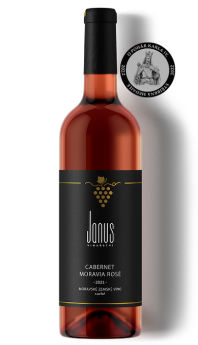 Růžové víno Cabernet Moravia rose 2021 sttříbrná medaile